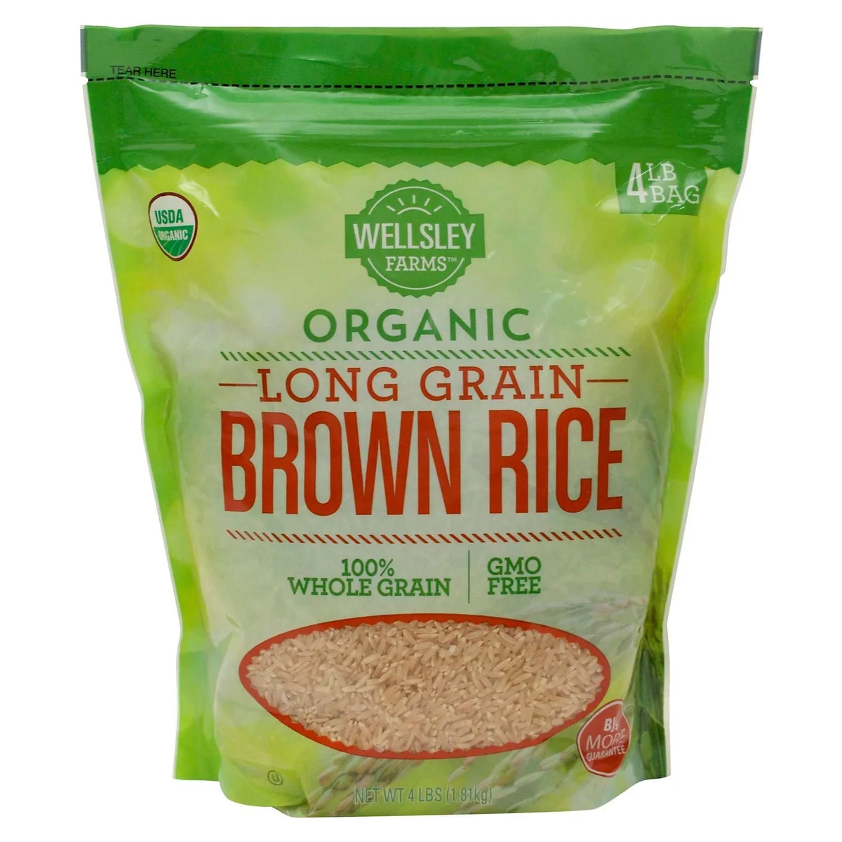 Wellsley Farms Organic Long Grain Brown Rice, 4 lb bag