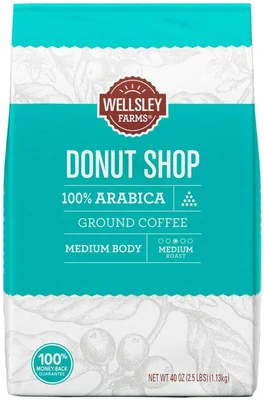 Wellsley Farms Donut Shop Ground Coffee, 40 oz bag