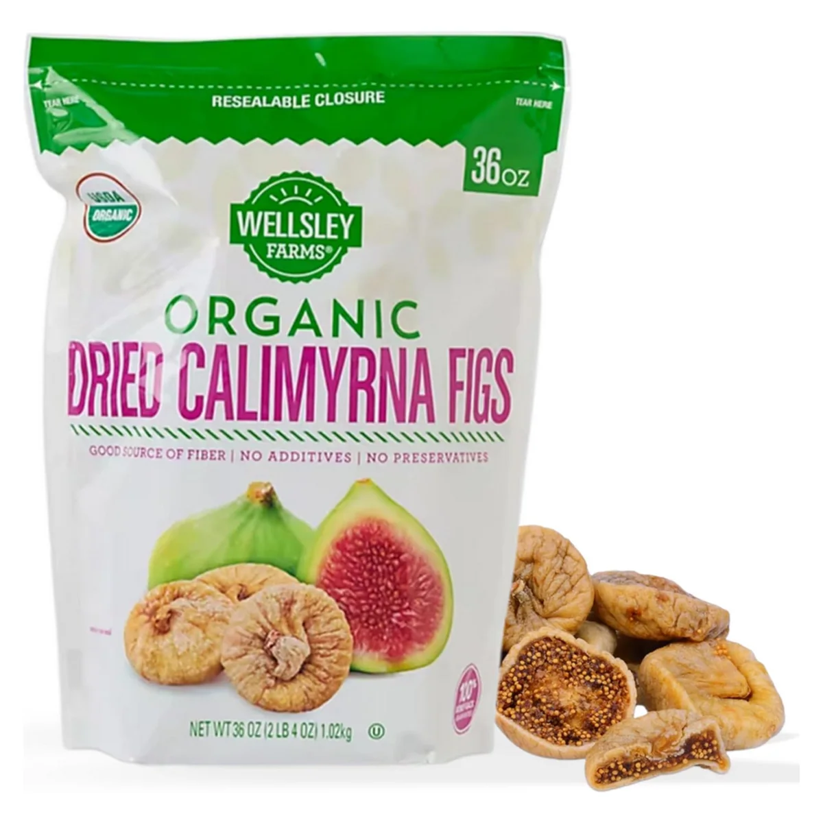 Wellsley Farms Organic Dried Calimyrna Figs, 36 oz bag