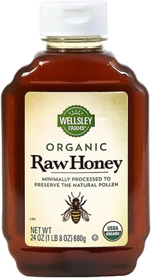 Wellsley Farms Organic Raw Honey, 24 oz bottle