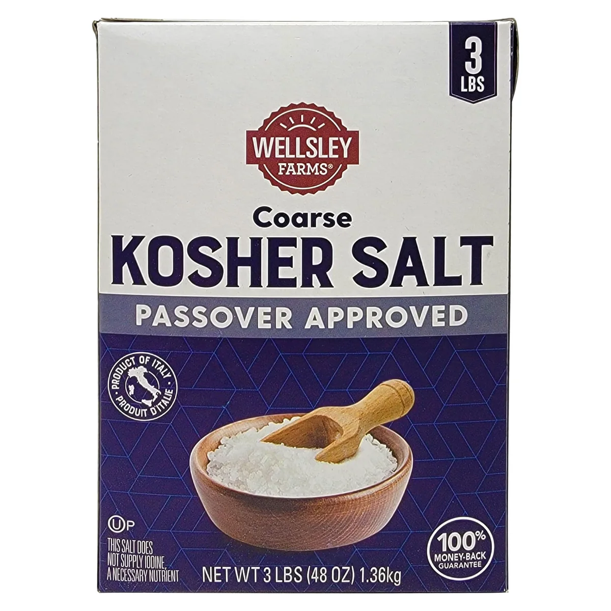 Wellsley Farms Coarse Kosher Salt, 3 lb box