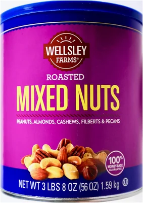 Wellsley Farms Roasted Mixed Nuts, 56 oz can