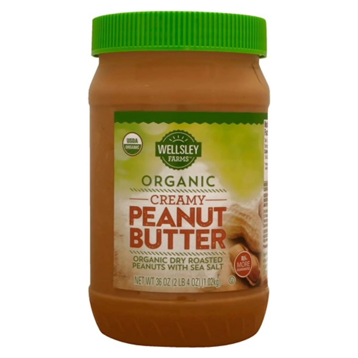 Wellsley Farms Organic Creamy Peanut Butter, 36 oz jar